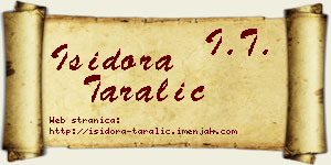 Isidora Taralić vizit kartica